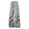 Nuevos pantalones rectos de pierna ancha con efecto de caída, pantalones deportivos casuales, pantalones versátiles de longitud completa de moda estilo coreano, suministro directo