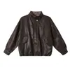 Abrigo para Niña 2026 Otoño Chaqueta de Cuero Motociclista Infantil, Top Casual de Cuero PU Holgado Genial para Niñas
