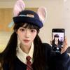 Zootopia Judy Rabbit Officer Turndown Hat Bonito Doce Menina Coração Boina Desenho Animado Chapéu Orelha De Coelho