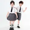 Falda Plisada Estilo Academia Infantil de Rendimiento para Niños Programa de Actuación de Graduación Coro Uniforme Escolar para Niños y Niñas