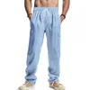 Pantalones casuales rectos para hombre de estilo americano transfronterizos, de verano, holgados, finos, de moda, deportivos, de secado rápido, con cordón, tipo cargo