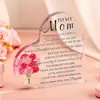 Ornamentos de Acrílico Espesso em Formato de Coração para o Dia das Mães, Personalizados Transfronteiriços, Suporte de Acrílico Transparente, Temu Amazon