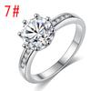 Atacado de fábrica pulseira de oito garras popular coreana zircônia micro cravação anel de casal para casamento anel de 8 garras banhado a platina