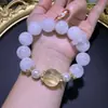 [Pulsera Fantasma Blanco Natural] Pulsera de Cristal de Limón para Mujer, Cuentas de Concha Únicas, Moda de Lujo Ligero con Cuentas de Nicho