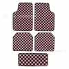 Tapetes de chão para carro xadrez Temu transfronteiriços, veludo cristal, resistentes à sujeira, fáceis de limpar, veludo de laço, tapetes decorativos simples para pés de carro