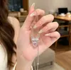 Collar de Corazón Rosa de Lujo Ligero Estilo Coreano y Japonés para Mujer, Cadena para Clavícula de Alta Gama, Diseño de Nicho, Accesorio de Cuello Versátil, Moderno