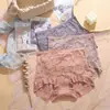 Calcinha de renda de cintura alta grande sexy que contrai a barriga, roupa íntima de verão francesa para socialites, calcinha feminina respirável, calcinha europeia e americana