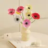 Flores de Papoula Artificiais de PU em Liquidação para Decoração de Casa, Sala de Estar, Vitrine, Enfeites de Flores Artificiais, Adereços para Arranjo de Flores de Mesa de Jantar