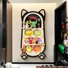 Tablero Perforado de Alta Gama para Montar en Pared Integrado con Estante de Almacenamiento Estilo Dopamina para Entrada, Pantalla de Pared Multifuncional y Ganchos de Almacenamiento