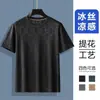 Camiseta de Seda de Gelo de Manga Curta para Homens 2026 Verão Novo Estilo Suéter de Secagem Rápida Camiseta Fina Roupas Masculinas Tendência de Manga Meia