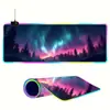 Mouse Pad Aurora da Islândia Personalizado Especial FPS Luminoso para Mesa RGB E-Sports Jogo Tamanho Grande Tapete de Computador
