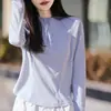 Camiseta de Manga Larga con Media Cremallera y Cuello Alto Estilo Deportivo para Mujer 2026 Primavera Nueva Ajustada Secado Rápido Top para Correr y Entrenamiento