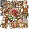 50 pegatinas retro americanas con estampado de leopardo estilo 'hot girl', calcomanías de dibujos animados para decorar equipaje, botellas de agua y computadoras