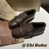 Versión de Piel de Vaca ~ [Con Terciopelo Brogue] Mocasines Zapatos con Borla Tallada Estilo Británico Plano Retro Zapatos Pequeños de Cuero