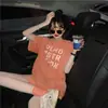 Camiseta de Verano 2025 Nuevo Estilo Coreano para Mujer de Manga Corta Estilo Ins Estilo de Longitud Media Holgada Simple Fresca Pequeña Popular Estilo Bf