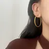 Moda Europea y Americana Simple Lujo Ligero Gama Alta Textura Geométrica Pendientes de Aro Versátiles para el Día a Día Pendientes de Nicho con Temperamento para Mujer