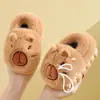 Pantuflas de Algodón para Niños Capibala Invierno Interior Hogar Cálidas Pantuflas de Maomao Niños Medianos y Grandes Pantuflas de Algodón para Padres e Hijos