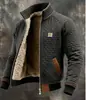 Chaqueta con capucha de forro polar engrosado, nueva popular europea y americana para otoño e invierno, sudadera con capucha tipo gofre que favorece la figura, transfronteriza para hombre