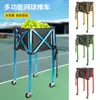 Carrito de tenis colorido, portátil, para entrenador, marco de tenis, carrito plegable, carrito de almacenamiento con ruedas para pelotas de tenis