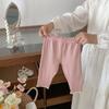 Leggings para Niñas, Leggings de Punto de Encaje de Color Sólido para Niños, Pantalones Exteriores para Bebé Niña, Leggings de Ropa para Niños de Primavera y Otoño