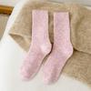 Calcetines de Cachemira de Color Sólido para Mujer de Caña Media Moda Copo de Nieve Otoño e Invierno Engrosados Cálidos Estilo Japonés Vintage Calcetines de Lana