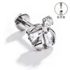 Aretes de Aleación de Titanio F136, Aretes Largos Finamente Tallados para Hélice Auricular, Piercings para Labio con Circonita, Joyería para Piercings Corporales de Titanio G23