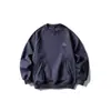 Marca de Moda Americana North Boundary para Hombre 2025 Invierno Nuevo Sudadera de Forro Polar Relajada con Hombros Caídos Cuello Redondo Suéter para Hombre