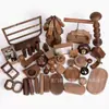Accesorios de artesanía de madera de nogal negro, posavasos de base de madera maciza, herrajes de madera decorativos, madera de bambú Lingtian