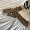 Yifan Outono e Inverno Viagem ao Ar Livre Quente à Prova de Frio Cor Sólida Torcido Longo Meio Dedo Elástico Manga Braço de Tricô para Mulheres