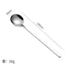 Cuchara pequeña redonda de acero inoxidable, cuchara para café, cuchara para pasteles y postres, cuchara mezcladora para leche en polvo y miel, cuchara mezcladora con mango largo para nido de pájaro al por mayor