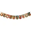 Conjunto de decoração de Natal vintage transfronteiriço: Banner do Papai Noel, enfeites pendentes espirais, toppers de bolo e suprimentos de decoração
