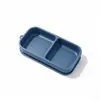 Plato de Cena Creativo de Silicona para Niños Estilo Ventosa Dividido Gran Capacidad Bebé Succión Fuerte Bebé Tazón para Comida Sólida con Tenedor Cuchara