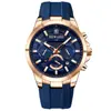 Reloj Deportivo de Cuarzo Multifuncional para Hombre con Correa de Silicona Tres Ojos Seis Manecillas Reloj para Hombre Rd831512M