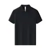 Camisa polo de moda ligera de nailon-spandex de 165 g con cremallera y cuello camisero, camiseta de manga corta de verano, ropa de trabajo corporativa con bordado
