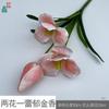 Tulipa Flor de Três Pétalas Duas Folhas Tulipa Florindo Cinco Flores Decoração de Sala de Estar em Casa Flor Artificial Flor de Casamento Obra de Arte Flor de Seda