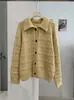 KEKEZOON Suéter Retro con Solapa Hueca para Mujer 2026 Otoño Invierno Estilo Perezoso Manga Larga Cardigan de Punto Ropa Exterior 9297