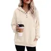 Roupas femininas de comércio exterior europeu e americano transfronteiriço, moletom casual de manga longa com bolso e cordão de cor sólida, novidade outono e inverno da Amazon