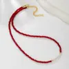 Pulseira Colar de Pérola Barroca de Água Doce Cristal Vermelho Natural Pérola Barroca de Uma Linha Elegante e Sofisticado