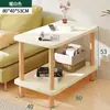 Mesa pequeña para la sala de estar, mesa de centro pequeña para el sofá, mesita auxiliar simple para uso doméstico, mesita de noche para el dormitorio, estante de almacenamiento, diseño simple para viviendas de alquiler