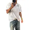 [Ventas Directas de Fábrica] Camisetas de Manga Corta de Algodón Puro Estilo Americano con Estampado de Letras para Hombres y Mujeres, Tops Sueltos Casuales y Versátiles