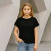 Camiseta de Manga Corta de Algodón Puro 160g, Nueva Primavera Transfronteriza 2025, para Mujer, Holgada y Cómoda, Casual Diario, Top de Cuello Redondo