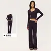 Conjunto de yoga para mujer transfronterizo, traje de fitness ajustado y adelgazante para usar al aire libre, Pilates, correr y conjunto deportivo para entrenamiento