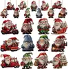24 Piezas Gnomo de Navidad Adornos de Madera Colgantes Decoración de Árbol de Navidad Muñeco Gnomo Santa Claus Adornos de Madera Colgantes