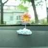 Nuevos adornos creativos para coche con cabeza temblorosa de flor de huevo Xiangyun, flores pequeñas frescas, decoraciones para coche, accesorios lindos para coche