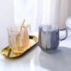 Copo Simples de Vidro com Alças Estilo Mori Listrado Copo Doméstico para Beber Copo de Leite para Café da Manhã Estilo ins Copo de Café Coração de Menina