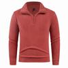 Otoño e Invierno 2025 Nuevo Chaqueta Casual de Terciopelo Austriaco Doble Cara Transfronteriza Sudadera Versátil de Color Puro con Media Cremallera y Cuello Alto Ropa para Hombre