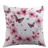 Funda de Almohada Personalizada Temu Venta Caliente Mariposa de Primavera en Rama de Flor de Durazno para Oficina Dormitorio Sofá