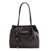 Bolso de axila de cuero suave de gran capacidad, color sólido, texturizado, para mujer, estilo vintage de principios de otoño, para ir al trabajo, de hombro, de alta gama