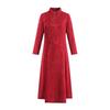 Vestido de Primavera y Otoño para Madre vestido Rojo Noble Vestido de Boda para Suegra 2024 Nuevo Vestido Base Cheongsam de Largo Medio