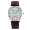 Relógio de Pulso Analógico Minimalista Fino de Quartzo para Homens, com Pulseira Clássica de Couro